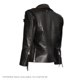 The Yoko leather jacket by the namesake designer Rosa Halpern.