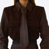 MWM x BTN - Embossed Snake Necktie