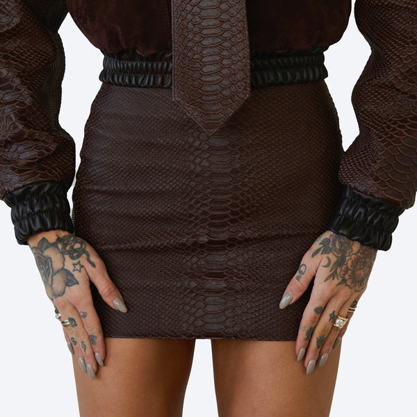 MWM x BTN - Embossed Snake Skirt