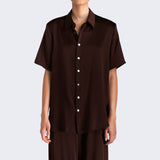 Studio Essential - Short Sleeve Blouse - Chocolate