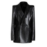 The Kamala Blazer - Croc Embossed