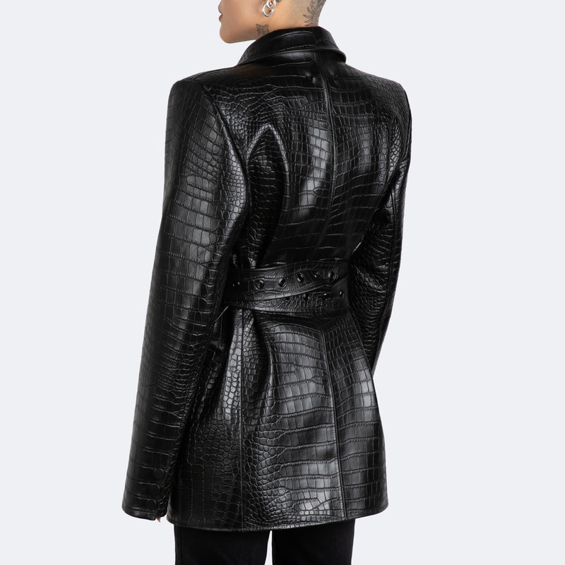 The Kamala Blazer - Croc Embossed