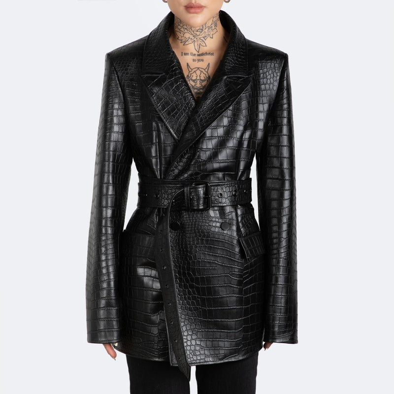 The Kamala Blazer - Croc Embossed