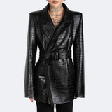 The Kamala Blazer - Croc Embossed