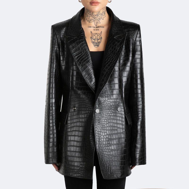 The Kamala Blazer - Croc Embossed